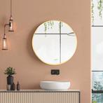 Ronde Spiegel met Gouden Rand badkamerspiegel, Huis en Inrichting, Woonaccessoires | Spiegels, Rond, Nieuw, Ophalen of Verzenden
