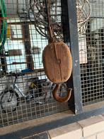 Antieke Houten Katrol - Decoratief Gereedschapsobject Vintag, Ophalen