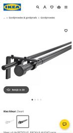 RÄCKA / HUGAD Gordijnrailcombinatie dubbel, Ophalen, Gebruikt, Zwart