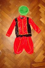 Sinterklaas velours pietenpakje, rood zwart goud, mt 110/116, Ophalen of Verzenden, Zo goed als nieuw, 110 t/m 116, Jongen