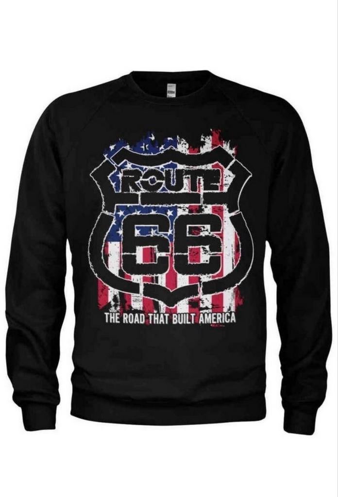 Stoere Route 66 sweater - unisex, Ophalen of Verzenden, Nieuw, Overige maten, Zwart