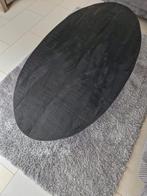 salontafel mangohout zwart ovaal matrix poot aluminium, Ophalen, 100 tot 150 cm, Zwart, Nieuw