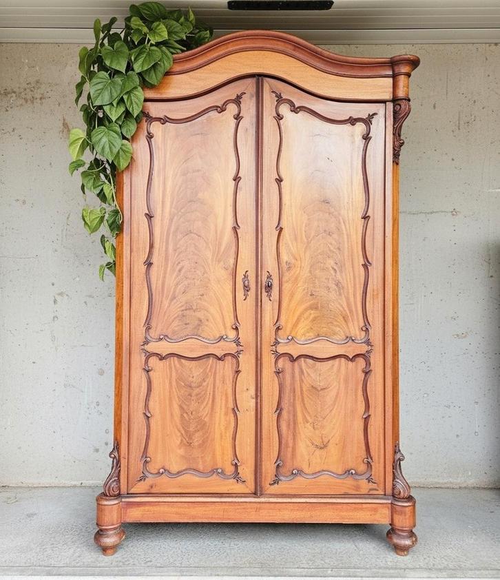 Antieke XL Biedermeier meidenkast vintage linnenkast kast, Antiek en Kunst, Curiosa en Brocante, Ophalen of Verzenden