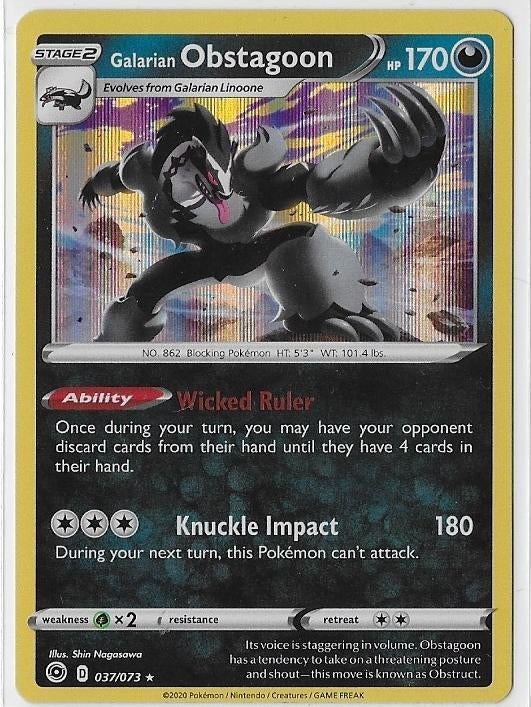 Champions Path,  Galarian Obstagoon [holo] 37/73, Hobby en Vrije tijd, Verzamelkaartspellen | Pokémon, Verzenden, Nieuw, Losse kaart