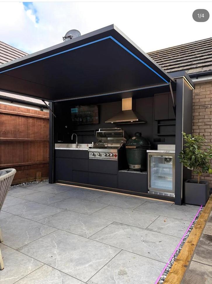 Luxe Buitenkeuken op Maat – In Pod/Container Constructie, Tuin en Terras, Buitenkeukens, Zo goed als nieuw, Houtskool, Ophalen of Verzenden