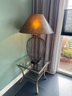 Twee identieke bijzettafels glas/messing EVE II Collection, Huis en Inrichting, Minder dan 55 cm, Gebruikt, Vierkant, Glas