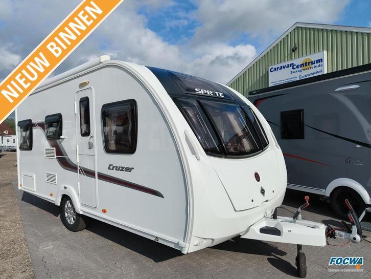 Sprite Cruzer 470 SR Dwarsbed Zit Luifel Douch, Caravans en Kamperen, Caravans, Bedrijf, tot en met 4, 1000 - 1250 kg, Standaardzit