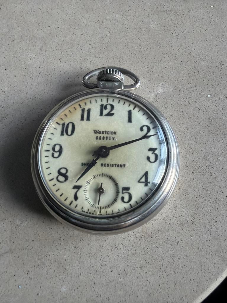 Vintage Westclox Zakhorloge - Schokbestendig, Antiek en Kunst, Antiek | Klokken, Ophalen of Verzenden
