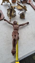 Roestige Jezus aan het kruis, 41 cm Frankrijk, Antiek en Kunst, Ophalen of Verzenden