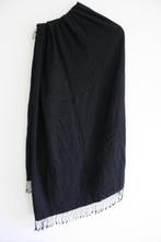 Zwarte Pashmina van cashmere & zijde, Pashmina, Ophalen of Verzenden, Zo goed als nieuw, Sjaal