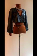 Rizal 34/36 boterzacht leren kort overslag wikkel vest zwart, Kleding | Dames, Verzenden, Zo goed als nieuw, Maat 34 (XS) of kleiner