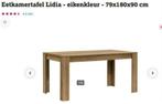 Eetkamertafel Lidia 75 x 180 x 90 eikenkleur - nieuw !!, Ophalen, Nieuw, 50 tot 100 cm, Vijf personen of meer