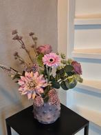 Set oud roze zijde boeket bloemen in vaas, Huis en Inrichting, Ophalen of Verzenden, Zo goed als nieuw, Binnen