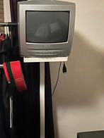 Kleine TV met DVD-speler op stalen bedstatief, Ophalen, Gebruikt, 50 Hz, Minder dan 40 cm