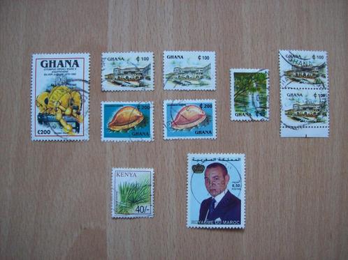 10 postzegels - AFRIKA - 8x Ghana 1x Marokko 1x Kenia Kenya, Postzegels en Munten, Postzegels | Afrika, Gestempeld, Overige landen