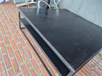 Salontafel met stalen voeten 100x100, Tuin en Terras, Ophalen of Verzenden, Zo goed als nieuw, Hout