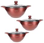 Cheffinger Crocodile Line pannenset 6-delig –Burgundy NIEUW!, Pannenset, Ophalen of Verzenden, Babijhandel@gmail.com, Rvs