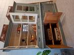 XL Vintage/Brocante groen-grijze schoolkast, buffetkast, 200 cm of meer, Ophalen of Verzenden, 200 cm of meer, 25 tot 50 cm