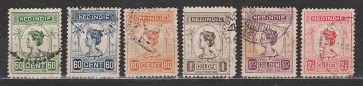 129 - 134 geb Wilhelmina 1913 ; Nederlands Indie voor 10% CW, Postzegels en Munten, Postzegels | Nederlands-Indië en Nieuw-Guinea