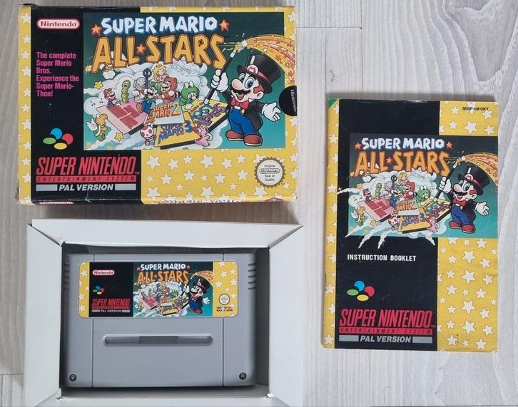 Super Mario All-stsrs SNES PAL Compleet in box, Spelcomputers en Games, Games | Nintendo Super NES, Zo goed als nieuw, Vanaf 3 jaar