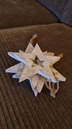 6 Witte Houten Kerstboom Sterren, Ophalen of Verzenden