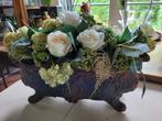 Prachtig kunst bloemstuk kunstbloemen tafelstuk 52 / 27 cm., Ophalen of Verzenden, Zo goed als nieuw