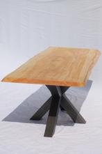 Populieren boomstamtafel 210cmx90cm, Eikenhout, Populier, Vijf personen of meer, Rechthoekig