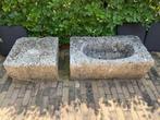 Antieke stenen TROG met bijbehorend blok, Tuin en Terras, Tuinbeelden, Ophalen, Gebruikt, Steen, Overige typen