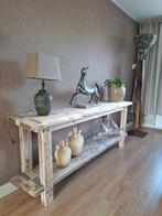Industriële sidetable werkbank tv meubel landelijk, Huis en Inrichting, Tafels | Sidetables, Gebruikt, 100 tot 150 cm, Ophalen of Verzenden