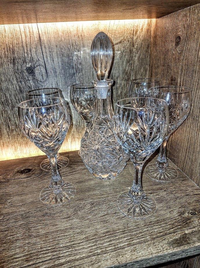 Antieke  WATERFORD kristallen karaf + 6 wijnglazen puntgaaf, Antiek en Kunst, Antiek | Glas en Kristal, Ophalen