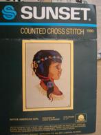 NIEUW, Borduurpakket, Native American girl. Ook DMC garens, Ophalen of Verzenden, Nieuw, Handborduren, Borduurpakket