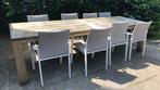 Stoere grote tuintafel LIFE, Tuin en Terras, Ophalen, Zo goed als nieuw, Hardhout, Tuinset