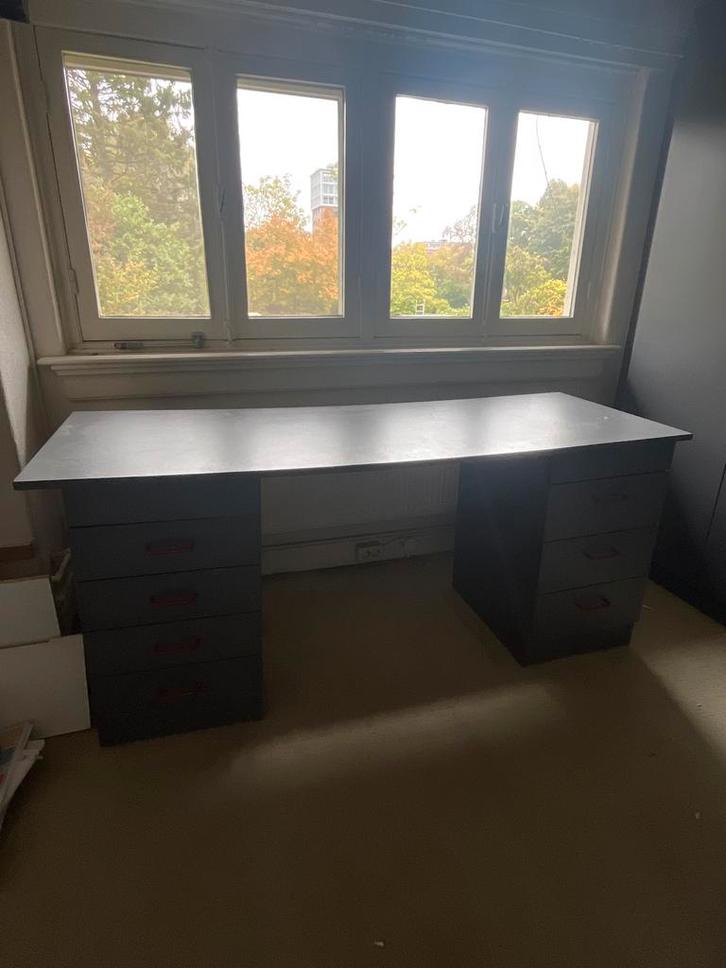 Bureau met lades en bijbehorende kast, Huis en Inrichting, Bureaus, Gebruikt, Bureau, Ophalen
