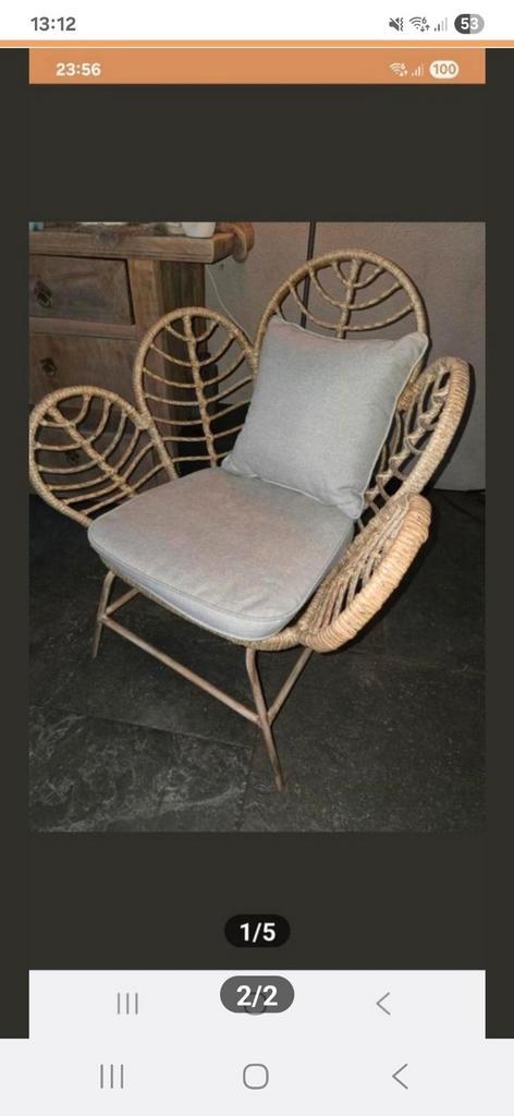Prachtige Ibiza bohemian stoel zgan, Huis en Inrichting, Fauteuils, Zo goed als nieuw, Ophalen