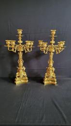 Franse Bronzen Regency Stijl Kandelaren ca.1870 (6), Antiek en Kunst, Ophalen of Verzenden, Koper of Brons