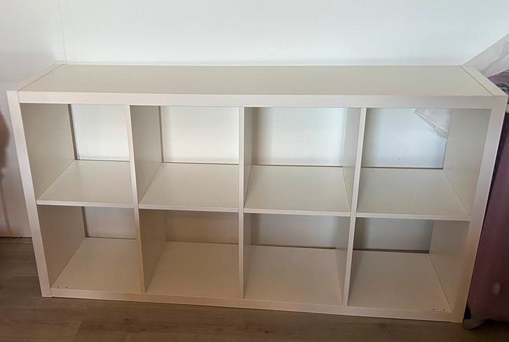 IKEA Kallax kast – wit, 8 vakken – in nette staat, Huis en Inrichting, Kasten | Vitrinekasten, Zo goed als nieuw, 50 tot 100 cm