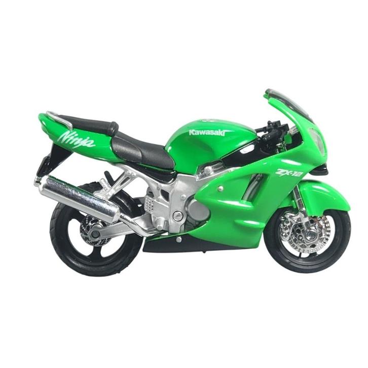 59800: Kawasaki Ninja ZX-12 - Maisto 1:18, Hobby en Vrije tijd, Modelauto's | 1:18, Zo goed als nieuw, Motor, Maisto, Ophalen of Verzenden