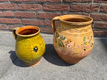 2x antiek Bodemvondst fries Friesland aardewerk kruik kan beschikbaar voor biedingen