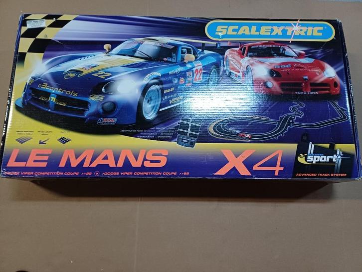Scalextric LE MANS X4 met extra auto's, Kinderen en Baby's, Speelgoed | Racebanen, Gebruikt, Racebaan, Elektrisch, Overige merken