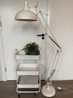 Industriële vloerlamp wit, Huis en Inrichting, Lampen | Vloerlampen, Ophalen, Zo goed als nieuw, Metaal, 150 tot 200 cm
