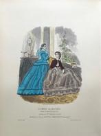 Franse modeprenten lithografie La Mode Illustrée, Ophalen of Verzenden, Voor 1940, Gebruikt, Prent
