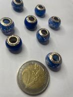 7 Simstars Kralen S925 Zilver Blauw Glas, Overige merken, Ophalen of Verzenden, Zo goed als nieuw, 4 bedels of meer