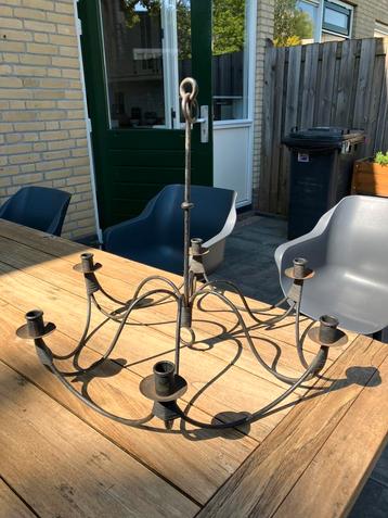 Kroonluchter ijzer voor 6 kaarsen of olielampjes beschikbaar voor biedingen