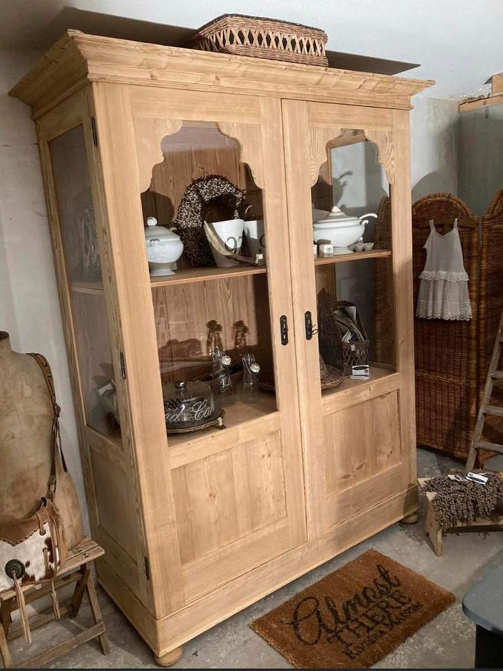 Antieke winkelkast houten meubels wonen woonaccessoires, Huis en Inrichting, Kasten | Vitrinekasten, Zo goed als nieuw, 150 tot 200 cm