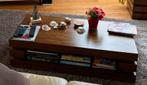 Glad houten salontafel met hoektafel, 50 tot 100 cm, 100 tot 150 cm, Rechthoekig, Zo goed als nieuw
