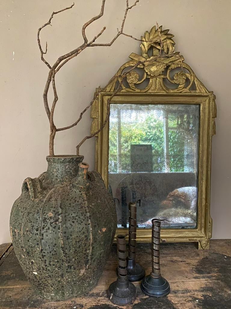 Grote antiek 18e eeuws franse aardewerk walnoot olie kruik, Antiek en Kunst, Ophalen