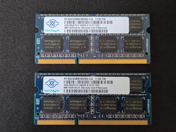 Nanya Technology  8GB DDR3 (SODIMM) @ 1.333MT/s, kit van 2 beschikbaar voor biedingen