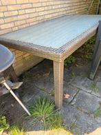Tuin tafel met glasplaat, Tuin en Terras, Tuintafels, Ophalen of Verzenden, Gebruikt, Rechthoekig, Aluminium