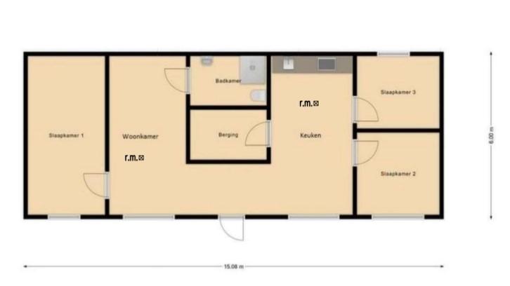 Ruime woonunit met Airco, Doe-het-zelf en Verbouw, Bouwketen en Schaftketen, Zo goed als nieuw, Ophalen