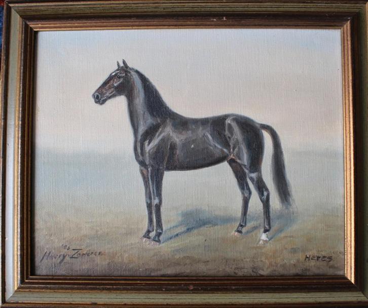 Harry van Zomeren, bekende draver "Heres" olie/doek., Antiek en Kunst, Kunst | Schilderijen | Klassiek, Verzenden